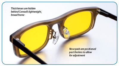 Conrad frame hides thick lenses